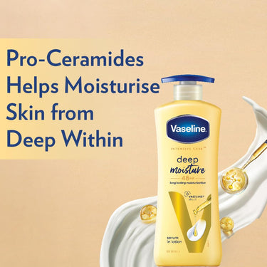 Vaseline Deep Moisture Serum In Lotion, 400 ml | Enriched with Glycerin for Nourished Soft Skin